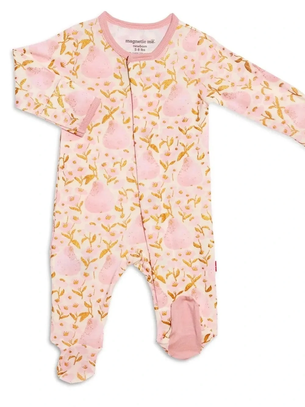 magnetic me Pink Floral Footed One-Piece for Kids pearadise 12-18 Mnths Preowned